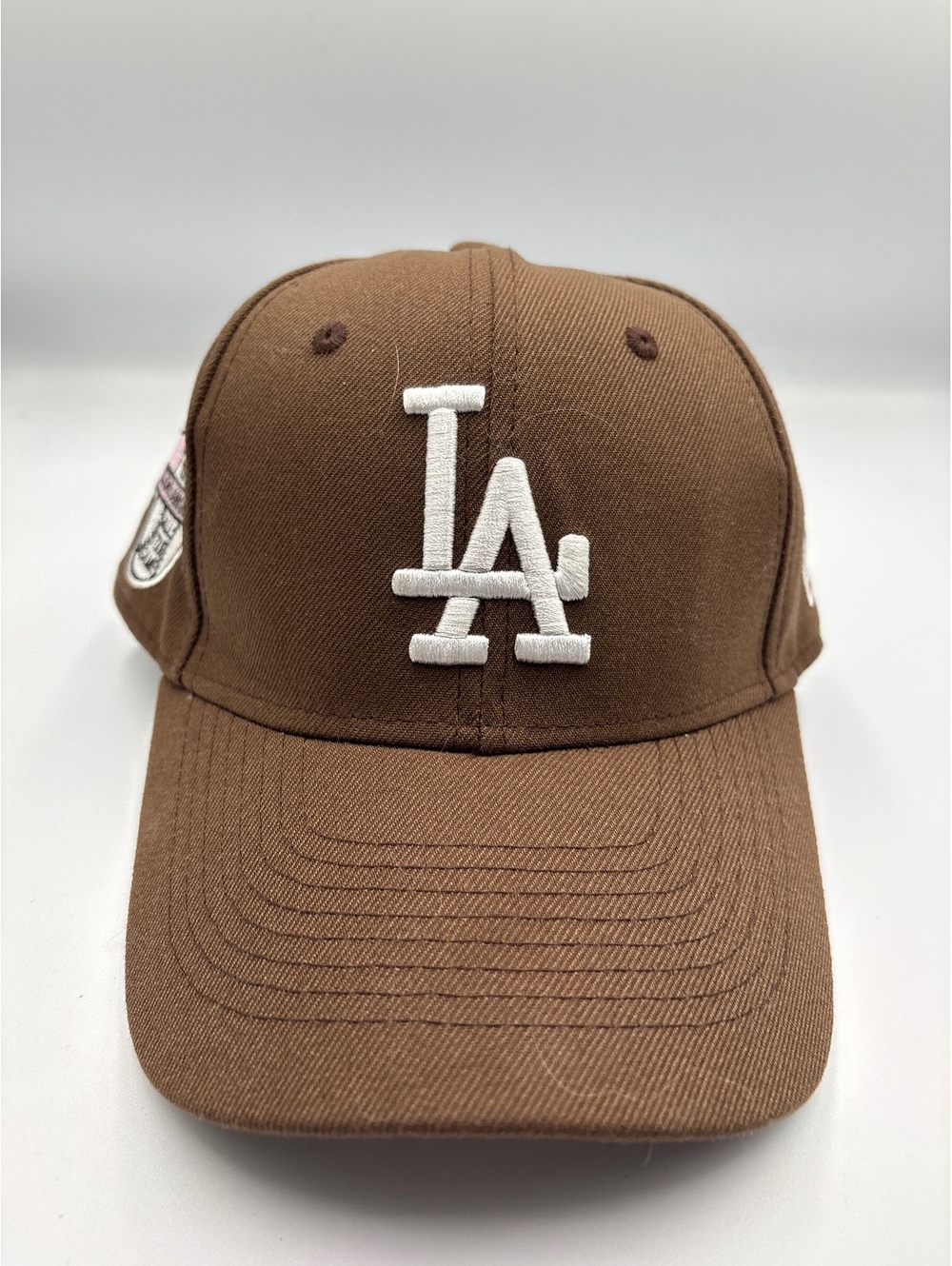 New Era Los Angeles Brown Baseball Cap with White LA Logo and Side Patch